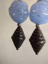 Load image into Gallery viewer, Spiderweb Glass Earrings, Vintage Cherry Brand Beads, OOAK
