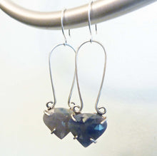 Load image into Gallery viewer, Largo Loop Sapphire Earrings in Blue Heart