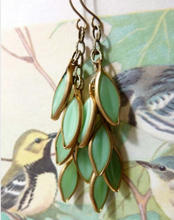 Load image into Gallery viewer, Cascading Leaves Earrings, Green Leaf Earrings, Last Pair