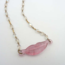 Load image into Gallery viewer, Mona Lisa Smile Necklace, Vintage Handmade Japanese Glass