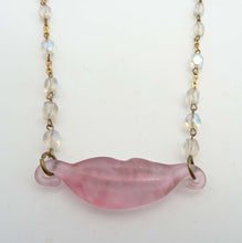 Load image into Gallery viewer, Mona Lisa Smile Necklace, Vintage Handmade Japanese Glass