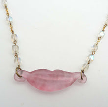 Load image into Gallery viewer, Mona Lisa Smile Necklace, Vintage Handmade Japanese Glass