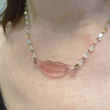 Load image into Gallery viewer, Mona Lisa Smile Necklace, Vintage Handmade Japanese Glass