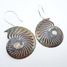 Load image into Gallery viewer, Ammonite Enamel Earrings