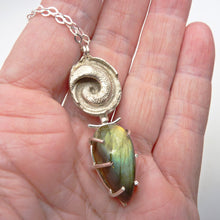 Load image into Gallery viewer, Seafarer Necklace, Ammonite And Labradorite