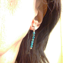 Load image into Gallery viewer, Apatite Beaded Spear Earrings
