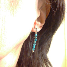 Load image into Gallery viewer, Apatite Beaded Spear Earrings