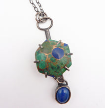 Load image into Gallery viewer, Azurite Malachite Hexagon Necklace