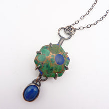 Load image into Gallery viewer, Azurite Malachite Hexagon Necklace