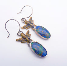 Load image into Gallery viewer, Azurite Malalachite Fly Earrings