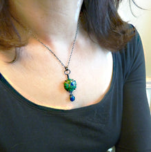 Load image into Gallery viewer, Azurite Malachite Hexagon Necklace