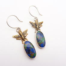 Load image into Gallery viewer, Azurite Malalachite Fly Earrings