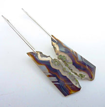 Load image into Gallery viewer, Banded Agate Druzy Hoop Earrings