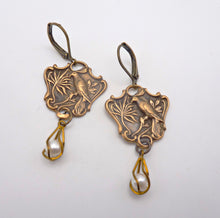 Load image into Gallery viewer, Bird of Paradise and Caged Pearl Earrings
