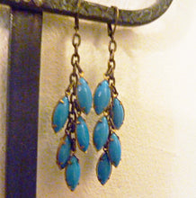 Load image into Gallery viewer, Cascading Leaves Earrings in Deep Turquoise