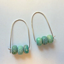 Load image into Gallery viewer, Chrysoprase and Sterling Silver Hoop Earrings