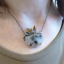 Load image into Gallery viewer, Dendritic Agate Wildflower Pendant
