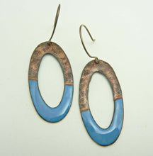 Load image into Gallery viewer, Had & Half Enamel Earrings, OOAK