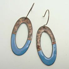 Load image into Gallery viewer, Had & Half Enamel Earrings, OOAK