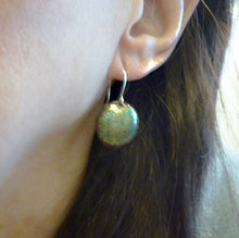 Load image into Gallery viewer, Green Enamel Vine Earrings