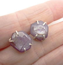 Load image into Gallery viewer, Mauve Sapphire Stud Earrings