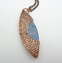Load image into Gallery viewer, Foliage Enamel Necklace, Riveted Copper Pendant
