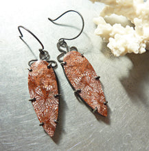 Load image into Gallery viewer, Fossil Coral Fan Earrings
