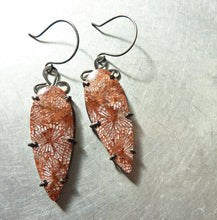 Load image into Gallery viewer, Fossil Coral Fan Earrings