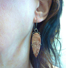 Load image into Gallery viewer, Fossil Coral Fan Earrings