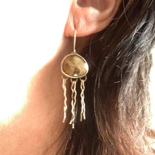 Load image into Gallery viewer, Golden Sapphire Jellyfish Earrings