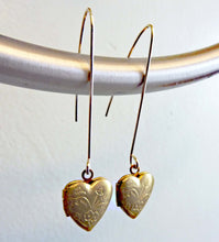 Load image into Gallery viewer, Vintage Brass Locket Earrings