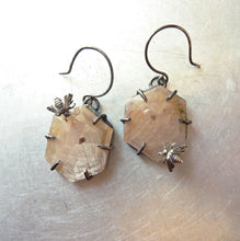 Load image into Gallery viewer, Sapphire Honeycomb Bee Earrings
