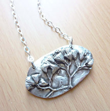 Load image into Gallery viewer, Flowering Sage Pendant, Precious Metal Clay, Fine Silver