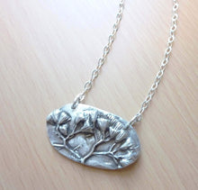 Load image into Gallery viewer, Flowering Sage Pendant, Precious Metal Clay, Fine Silver