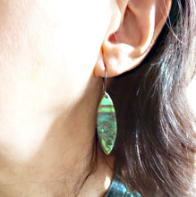 Load image into Gallery viewer, Japanese Landscape Earrings, Copper Glass Enamel