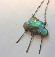 Load image into Gallery viewer, Labradorite Cloud and Raindrops Necklace