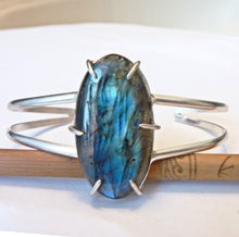 Load image into Gallery viewer, Labradorite Cuff Bracelet