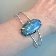 Load image into Gallery viewer, Labradorite Cuff Bracelet