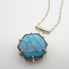 Load image into Gallery viewer, Labradorite Hexagon Pendant