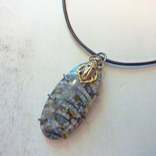 Load image into Gallery viewer, Orthoceras Fossil and Scarab Pendant
