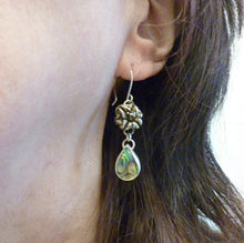 Load image into Gallery viewer, Lily and Abalone Droplet Earrings