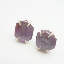 Load image into Gallery viewer, Mauve Sapphire Stud Earrings