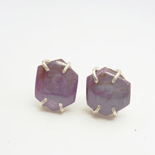 Load image into Gallery viewer, Mauve Sapphire Stud Earrings