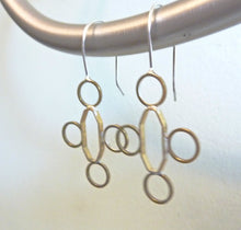 Load image into Gallery viewer, Octagonal Cross Earrings, Brass Geometry Series
