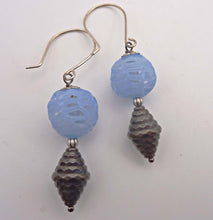 Load image into Gallery viewer, Spiderweb Glass Earrings, Vintage Cherry Brand Beads, OOAK