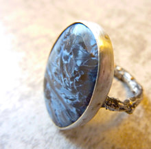 Load image into Gallery viewer, Land & Sea Ring, Pietersite Gemstone Twig Ring, One of A Kind, Size 7