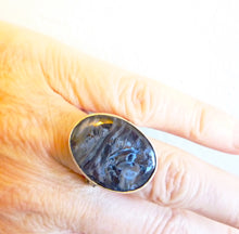 Load image into Gallery viewer, Land & Sea Ring, Pietersite Gemstone Twig Ring, One of A Kind, Size 7