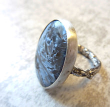 Load image into Gallery viewer, Land & Sea Ring, Pietersite Gemstone Twig Ring, One of A Kind, Size 7