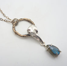 Load image into Gallery viewer, Raven Twig Pendant with Labradorite Teardrop