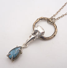 Load image into Gallery viewer, Raven Twig Pendant with Labradorite Teardrop